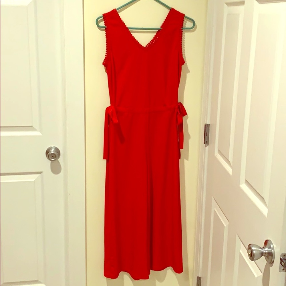 carolina belle red jumpsuit size 2